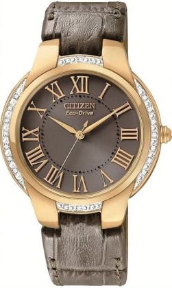 Citizen Ladies Ciena Collection Grey Leather Strap