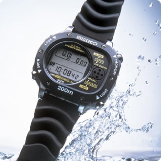 seiko 1990 waterproof digital watch