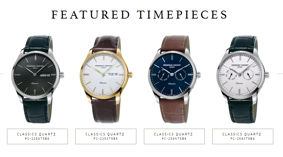 Frederique Constant Classic Quartz Features Timepieces