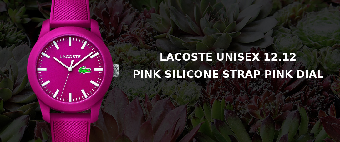 LACOSTE UNISEX 12.12 PINK SILICONE STRAP PINK DIAL