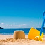 Spade and bucket at the beach