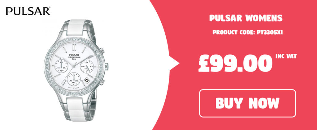 PULSAR WOMENS WHITE CERAMIC & STAINLESS STEEL