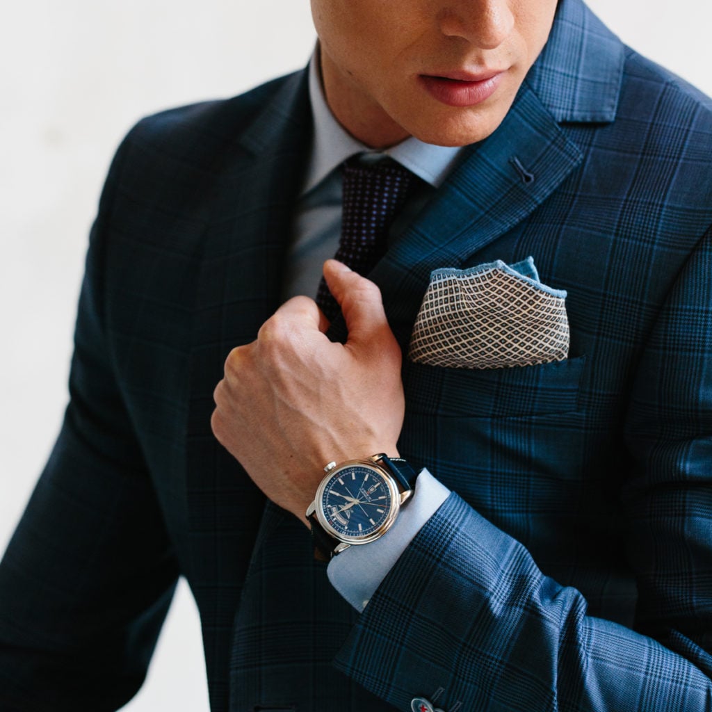 Aviator Mens Douglas Day Date Watch Blue