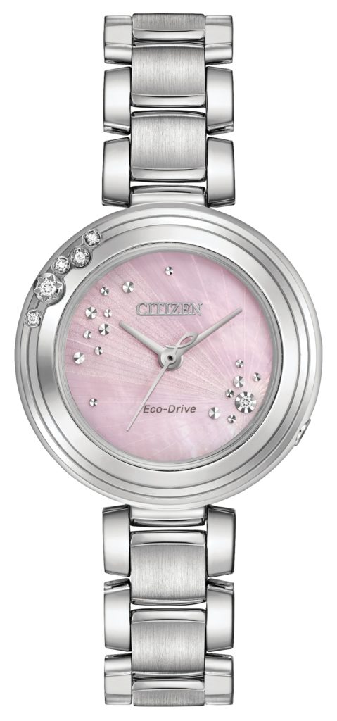 Citizen Womens Eco-Drive Six Diamonds Pink Dial WR50