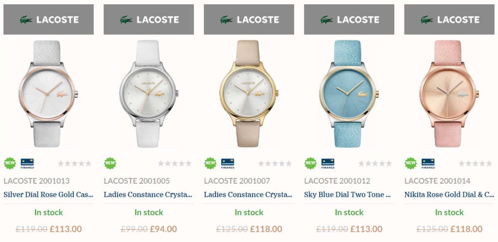lacoste womens watches