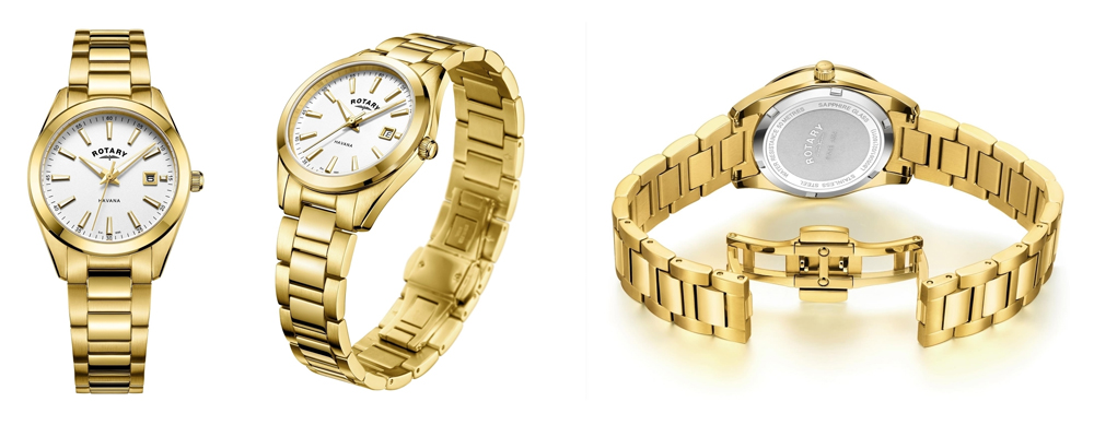 Womens Havana Gold Plated White Watch