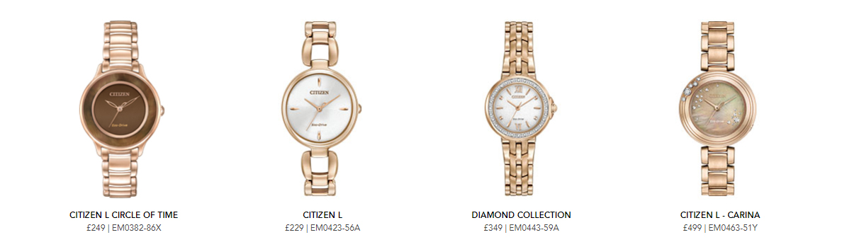 rose gold citizen watches two