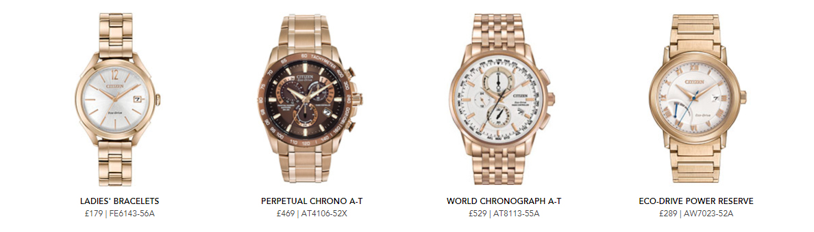 rose gold citizen watches