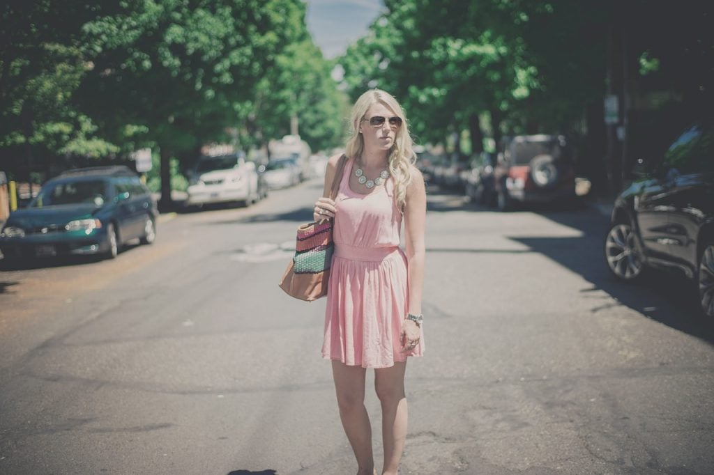 Accessorising a Pale Pink Dress