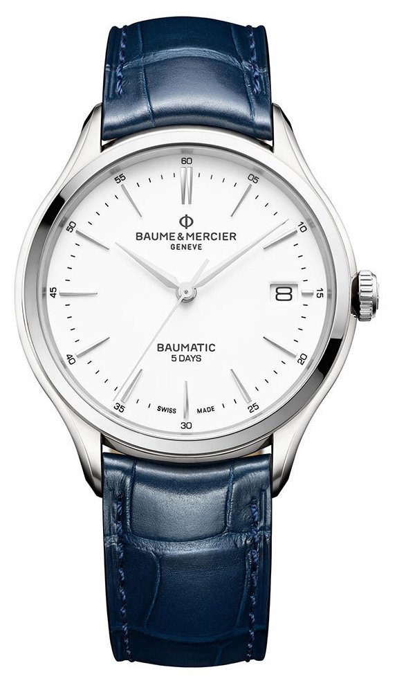 baume and mersier stainless steel navy