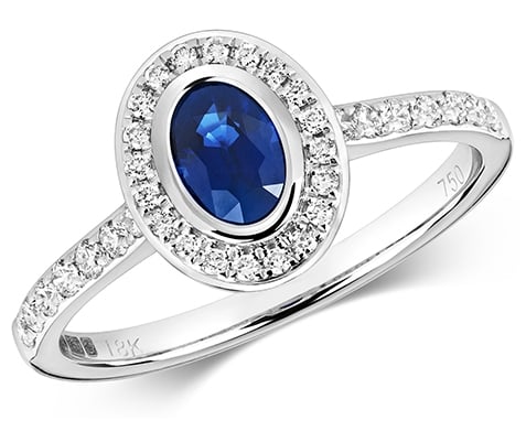 sapphire halo ring