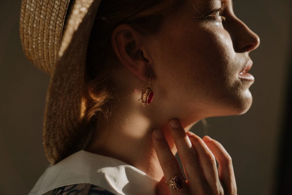 ruby earrings
