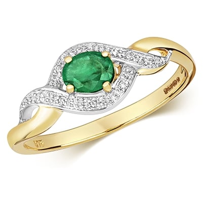 emerald and diamond ring