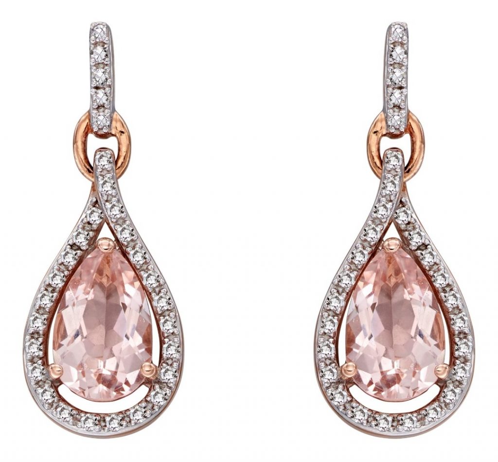 morganite drop earrings