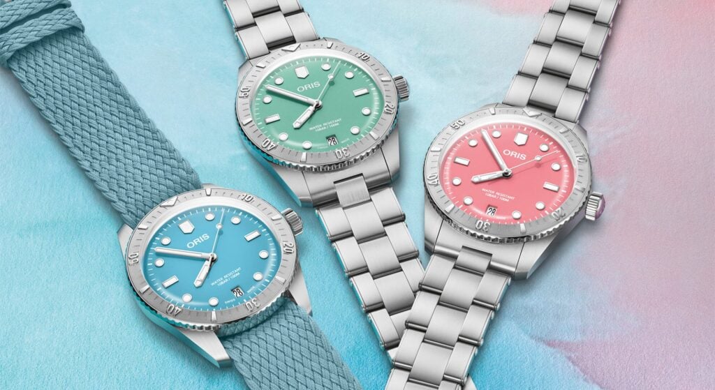 Oris Releases Cotton Candy Divers Sixty-Five in Steel