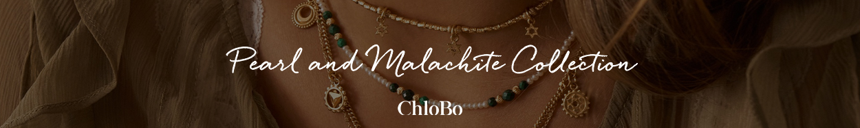 Chlobo jewellery pearl and malachite