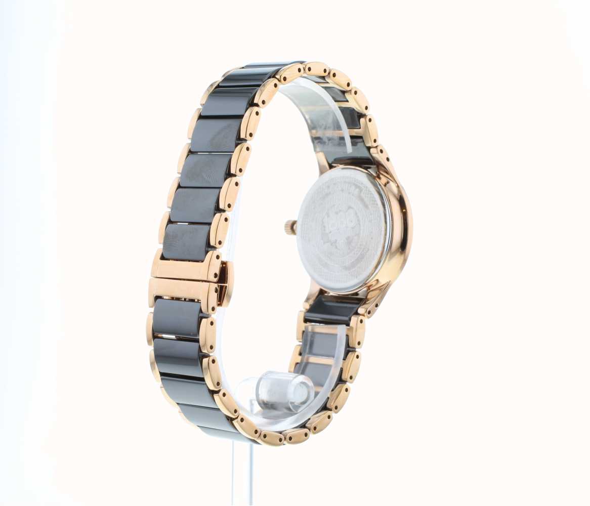 Roamer Womens Sapphire Black Ceramic And Rose Gold Watch 677981495560 First Class Watches™