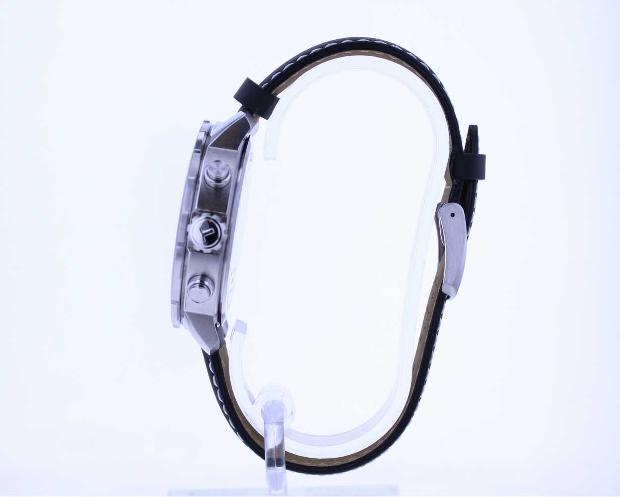 Tissot Mens Quickster Chronograph White Dial Black Leather Strap