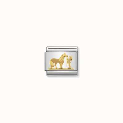 Nomination Composable Classic SYMBOLS Steel And 18k Gold Horse With Rider 030149/29