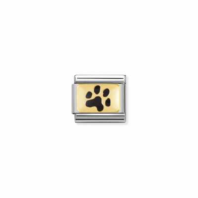 Nomination Composable Classic PLATES Steel Enamel And 18k Gold Paw Print 030284/47