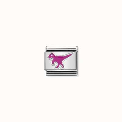Nomination Composable Classic SYMBOLS In Stainless Steel Enamel And Arg. 925 Dinosaur 330204/21