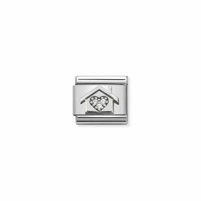 Nomination Composable CL Symbols Stainless Steel Silver 925 And Cubic Zirconia Home With Heart 330311/11