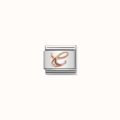 Nomination Composable Classic LETTERS Steel Zircon And 9k Rose Gold C 430310/03