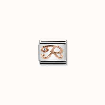 Nomination Composable Classic LETTERS Steel Zircon And 9k Rose Gold R 430310/18