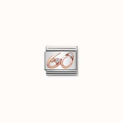 Nomination Composable Classic NUMBERS Steel Zircon And 9k Rose Gold 60 430315/60
