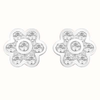 Perfection Crystals Seven Stone Flower Rubover Stud Earrings (0.50ct) E2133-SK