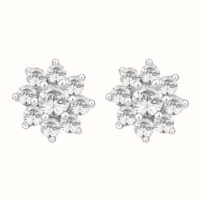 Perfection Crystals Nine Stone Flower Cluster Stud Earrings (0.33ct) E3283-SK