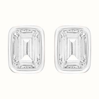 Perfection Crystals Single Stone Rubover Emerald Stud Earrings (2.00ct) E4037-SK