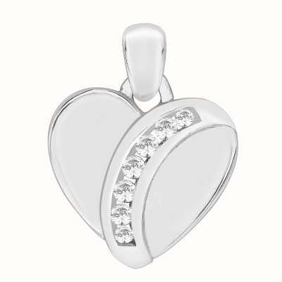 Perfection Crystals Heart Pendant With Curved Channel Setting (0.15ct) P3045-SK