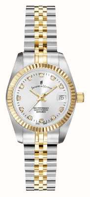 Jacques Du Manoir Inspiration Crystal (26mm) Silver Dial / Two-Tone Stainless Steel Bracelet EX-DISPLAY NRO.08 EX-DISPLAY