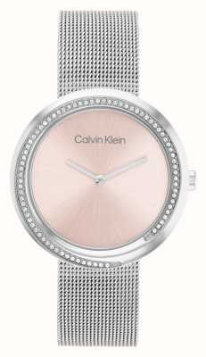 Calvin Klein Women's | Pink Dial | Stainless Steel Mesh Bracelet 25200149