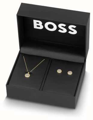 BOSS Jewellery Women's Earrings and Necklace Gift Set | Crystal Set | Gold Tone 1570149