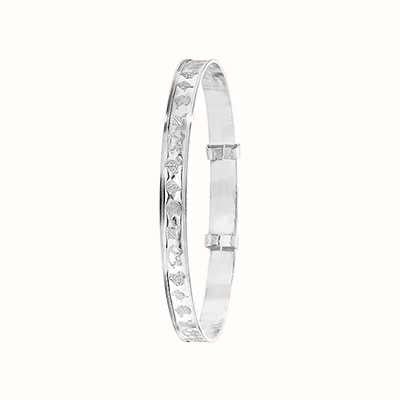 James Moore TH Silver Engraved Expandable Baby Bangle G4404