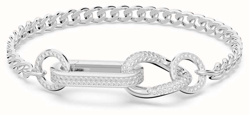 Swarovski Dextera Bracelet | White Pave Crystal | Rhodium Plated | Medium 5642598