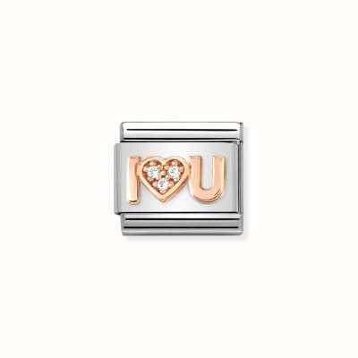 Nomination Composable Classic Symbols Stainless Steel Rose Gold I Heart You 430305/36