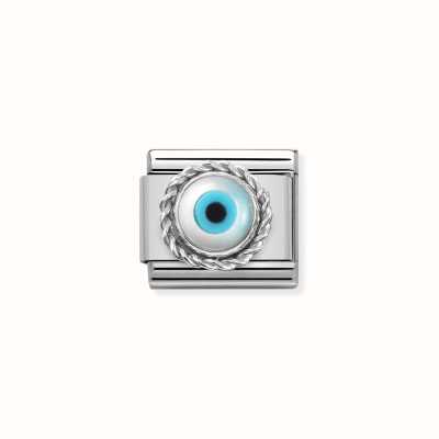 Nomination Composable Classic Stones Stainless Steel Sterling Silver Greek Eye 330506/18