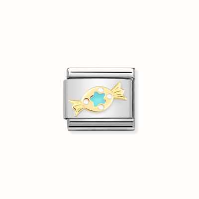 Nomination COMPOSABLE CLASSIC LINK TURQUOISE SWEET IN 18K GOLD & ENAMEL 030272/73