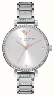 Olivia Burton Women's | Silver Dial | Crystal Set | Stainless Steel Bracelet 24000001