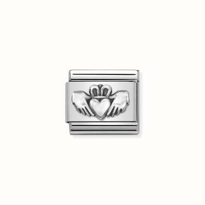 Nomination Composable Classic Oxidised Symbols In Steel Claddagh 330101/53