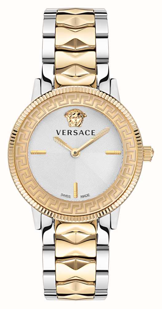 Versace V-TRIBUTE (36mm) Silver Dial / Two-Tone Stainless Steel ...