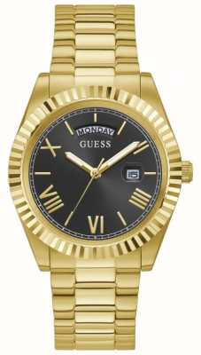 Guess Men's Connoisseur | Black Dial | Gold Stainless Steel Bracelet GW0265G3