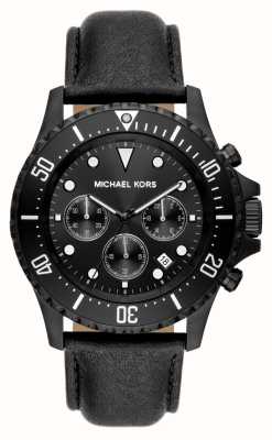Michael Kors Everest | Black Chronograph Dial | Black Leather Strap MK9053