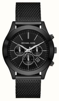 Michael Kors Slim Runway | Black Chronograph Dial | Black Steel Mesh Bracelet MK9060