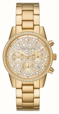 Michael Kors Ritz | Crystal Set Chronograph Dial | Gold Stainless Steel Bracelet MK7310
