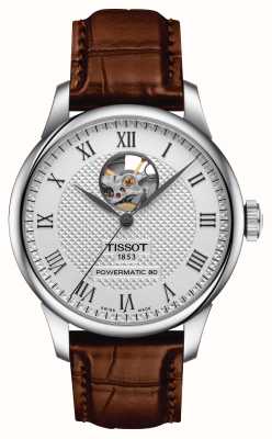 Tissot Men's Le Locle | Powermatic 80 | Silver Open Heart Dial | Brown Leather Strap T0064071603301