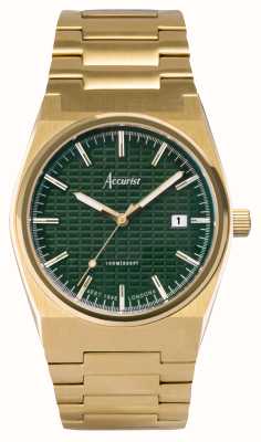 Accurist Origin Mens | Green Dial | Gold PVD Plated Steel Bracelet 70009